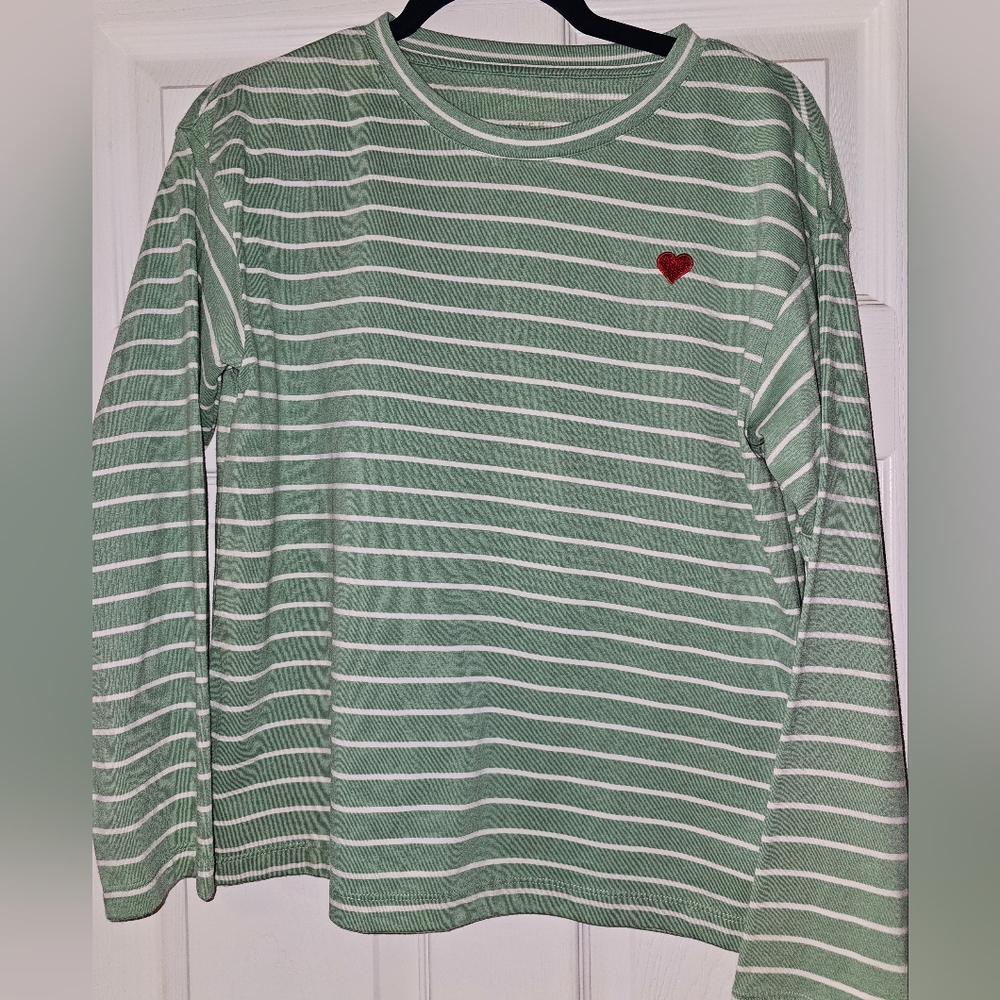A New Day Green Striped Shirt